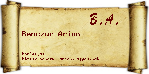 Benczur Arion névjegykártya